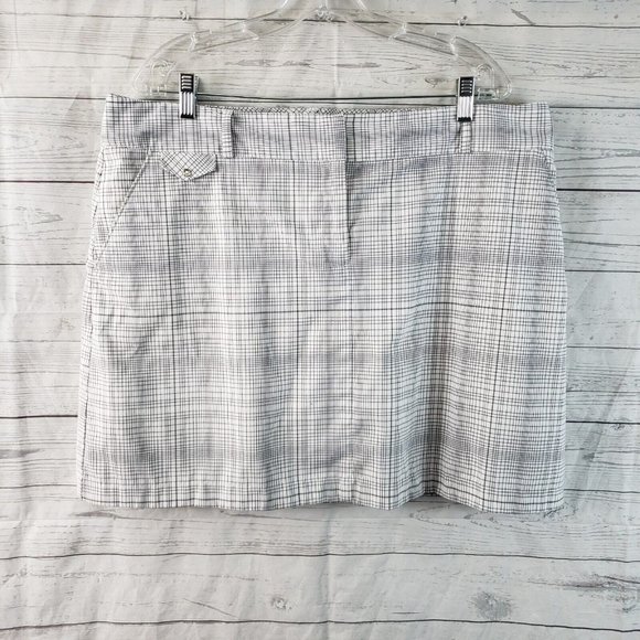 Izod Womens Cool-FX Skort Sz 16 White Black Pockets - Picture 1 of 4